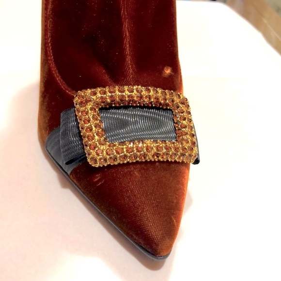 Escada Velvet Ankle Boots - Picture 2 of 15